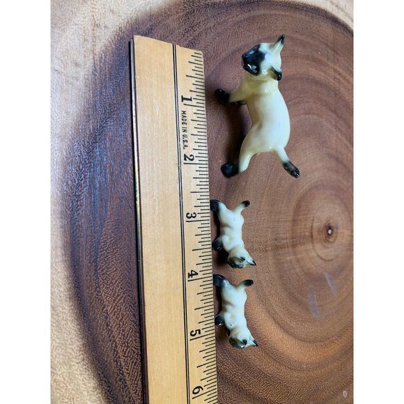 Vintage Japanese Porcelain Siamese Cat Figurines Set of 3 - Picture 9 of 11